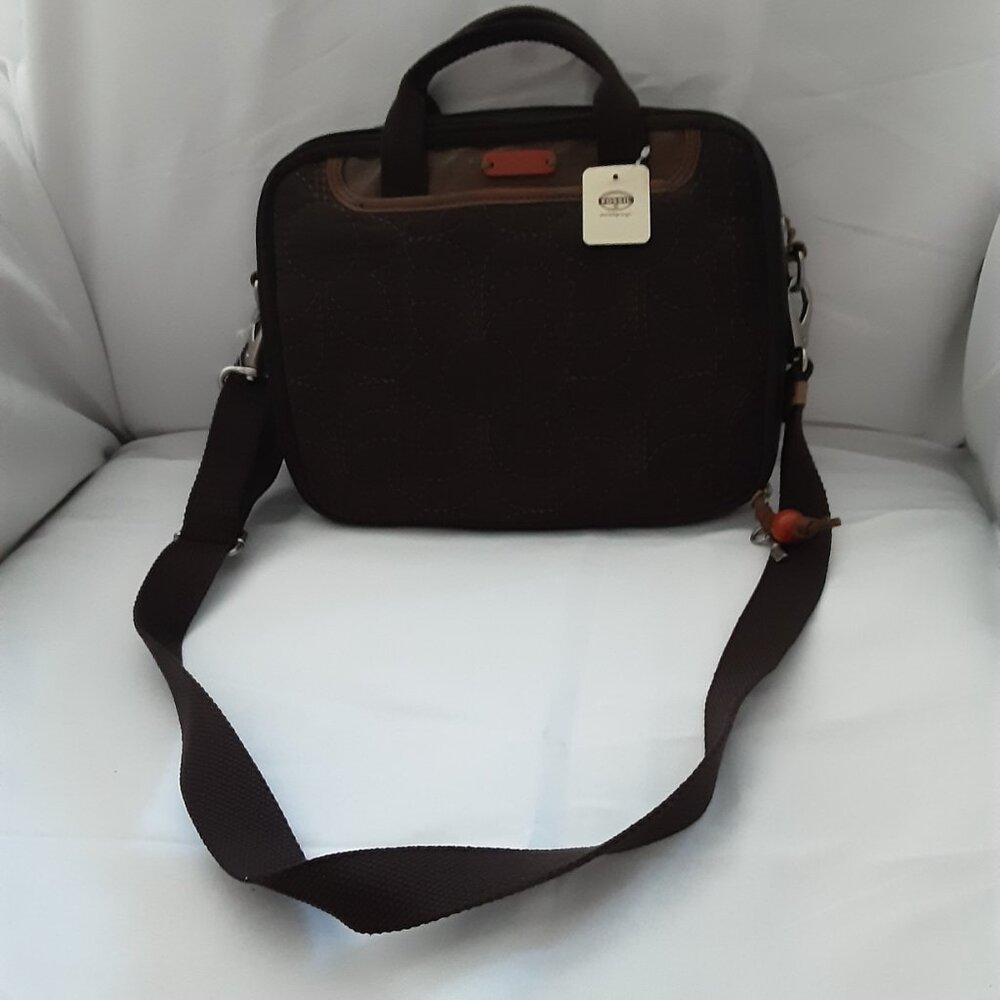 NWT Fossil Key Per Netbook Tablet Brown and Orange Bag‎ - Picture 7 of 8
